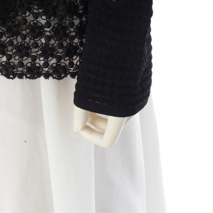 Chanel Cotton Nylon Blend Braided See Through Cardigan Jacket Black 40