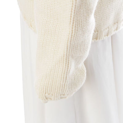 Chanel Wool Cashmere Sports Border Zip Up Knit Top Ivory 40