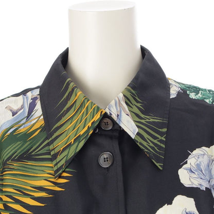 Hermes Silk All Over Pattern Twill Reine Turbans Des Reines Princess Turban Shirt Green Black
