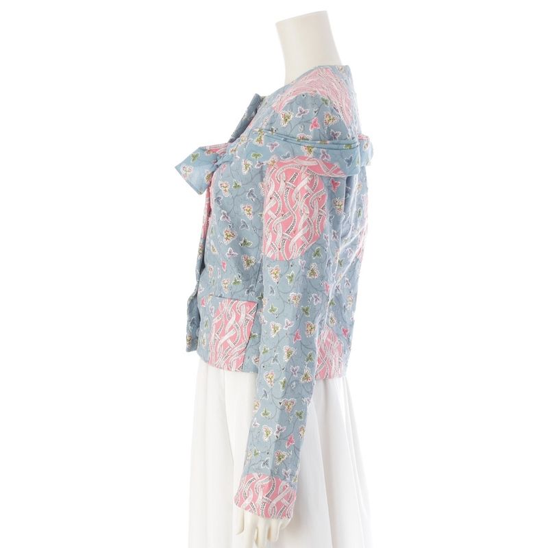 Dior Cotton Galliano Era Trim All Over Pattern Denim Jacket