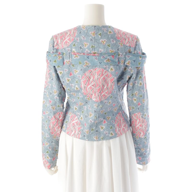 Dior Cotton Galliano Era Trim All Over Pattern Denim Jacket