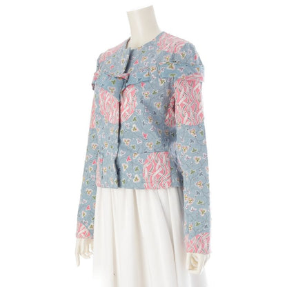Dior Cotton Galliano Era Trim All Over Pattern Denim Jacket