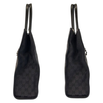 Gucci Jackie Black Silver GG Canvas Leather 002 Tote