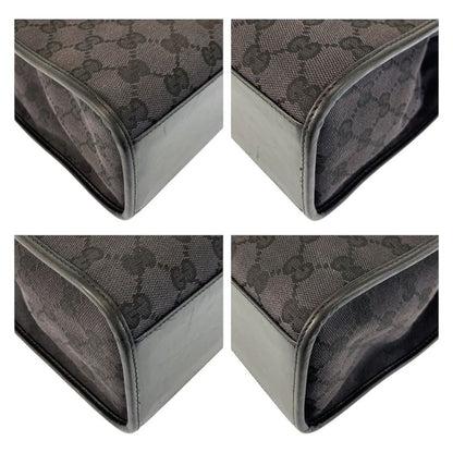 Gucci Jackie Black Silver GG Canvas Leather 002 Tote