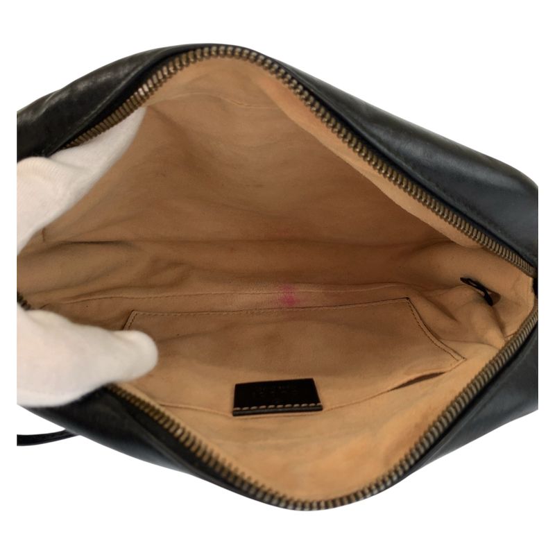 Gucci GG Marmont Camera Bag Black Gold Leather