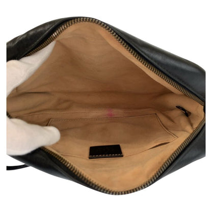 Gucci GG Marmont Camera Bag Black Gold Leather