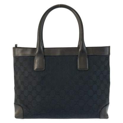 Gucci Black GG Canvas Leather 002 Tote