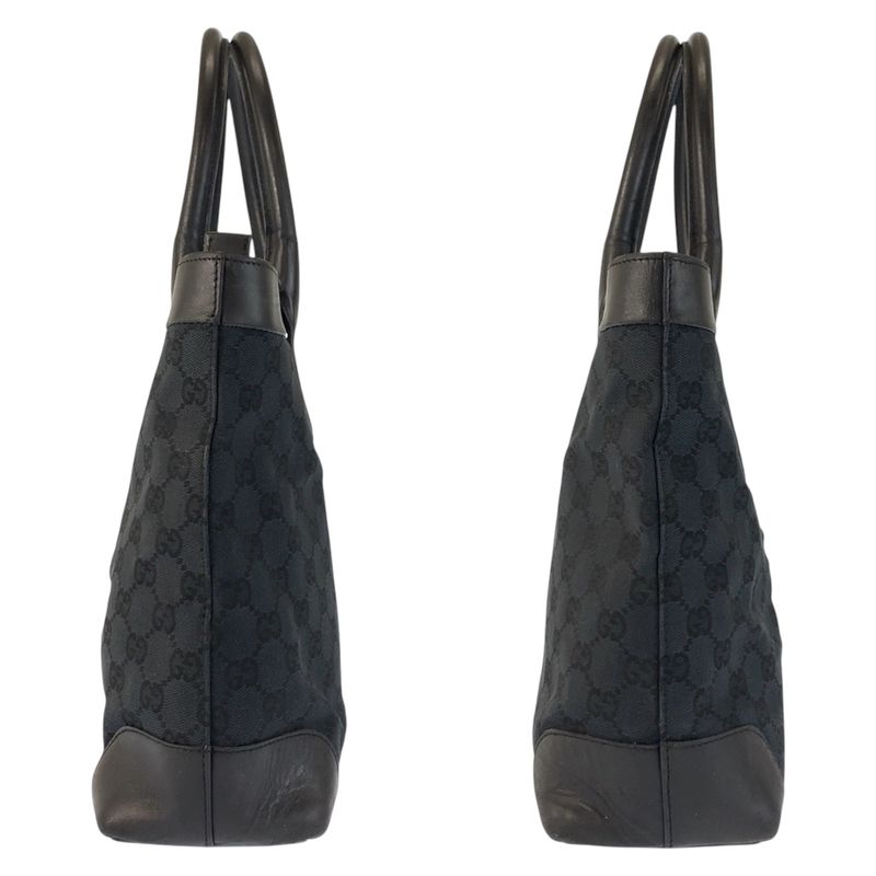 Gucci Black GG Canvas Leather 002 Tote