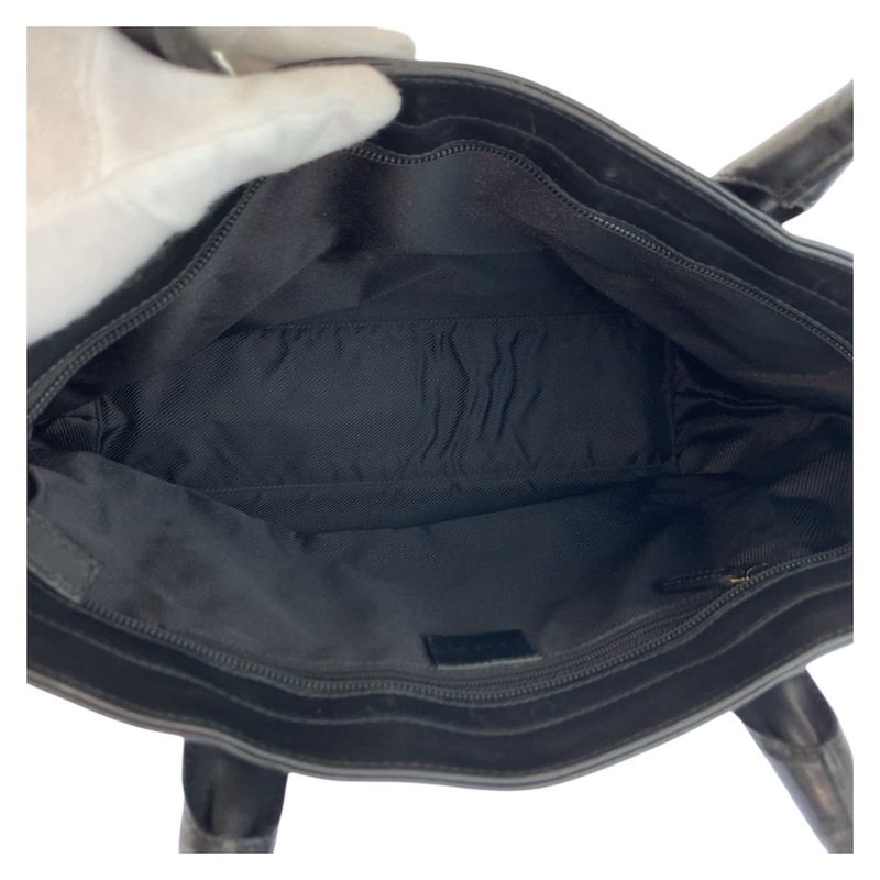 Gucci Black GG Canvas Leather 002 Tote