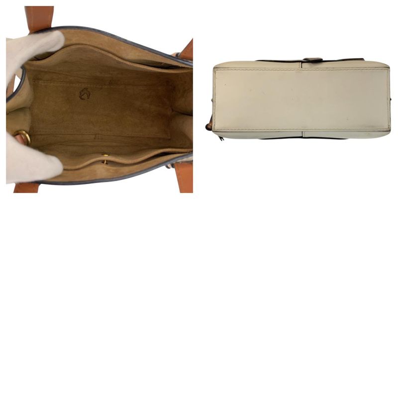 Loewe Gate Top Handle Beige Brown Gold Leather Handbag