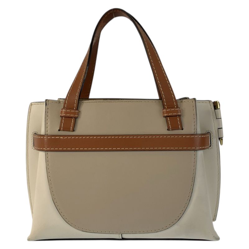 Loewe Gate Top Handle Beige Brown Gold Leather Handbag