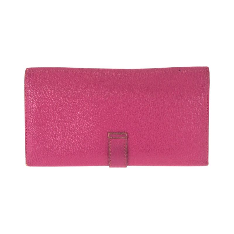 Hermes Bearn Souffle Pink Silver Veau Epsom Wallet