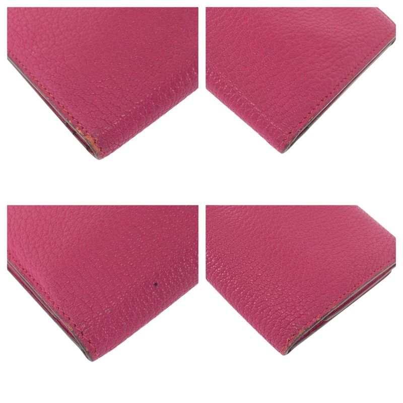 Hermes Bearn Souffle Pink Silver Veau Epsom Wallet
