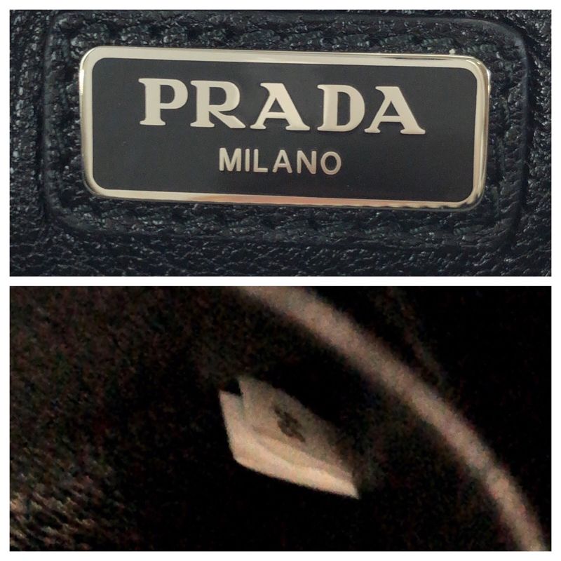 Prada Saffiano Navy Orange Silver Leather Clutch Navyorange