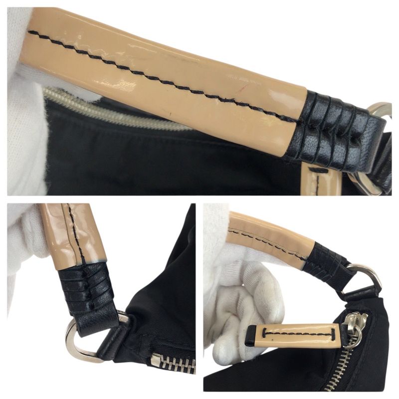 Prada Tessuto Black Silver Nylon Handbag