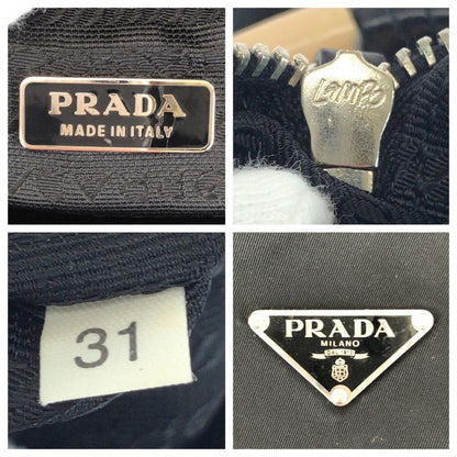 Prada Tessuto Black Silver Nylon Handbag