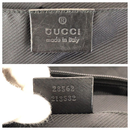 Gucci Black Silver GG Canvas Leather Shoulder Bag