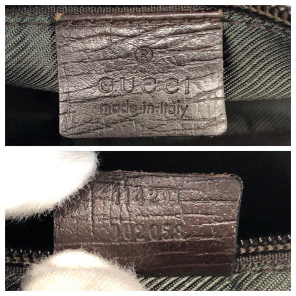 Gucci Beige Dark Brown Silver GG Supreme Canvas Leather Shoulder Bag