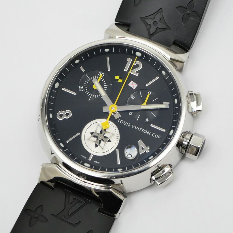 Louis Vuitton Tambour la Bree Cup Chronograph Black Dial Watch