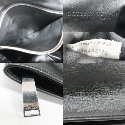 Bottega Veneta Triangle Twist Handbag Black Leather Clutch