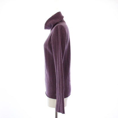 Chanel Knit Sweater Turtleneck Long Sleeve Ribbed Cashmere Vintage 38