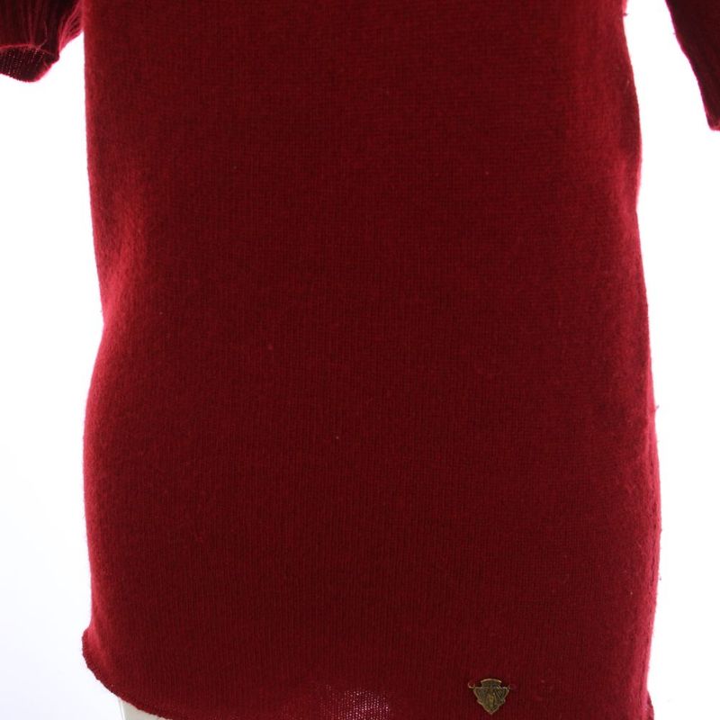 Gucci Knit Sweater Short Sleeve Cashmere M Red 205263.28280