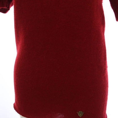 Gucci Knit Sweater Short Sleeve Cashmere M Red 205263.28280