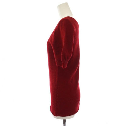 Gucci Knit Sweater Short Sleeve Cashmere M Red 205263.28280