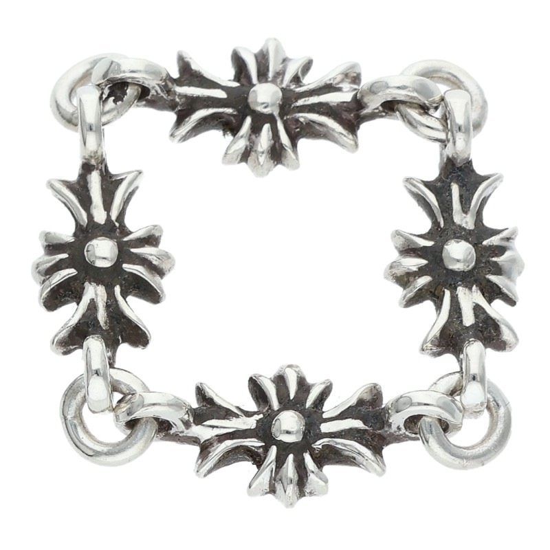 Chrome Hearts Ring Tny CH Pls Dia Tiny Ech Plus Diamond Silver Clear
