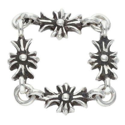 Chrome Hearts Ring Tny CH Pls Dia Tiny Ech Plus Diamond Silver Clear