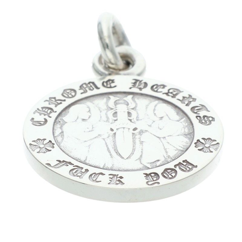 Chrome Hearts Chrm Angl Mdl Angel Medal Charm V1 Silver Necklace Top