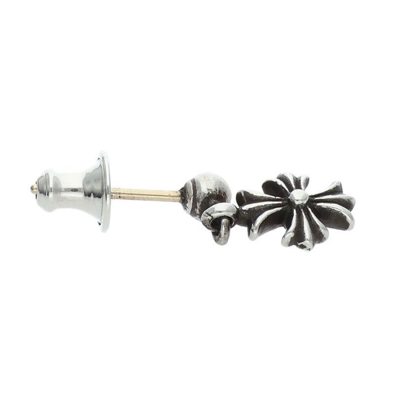 Chrome Hearts Tny CH Pls 1 Tiny Ech Plus Drop Silver Earrings