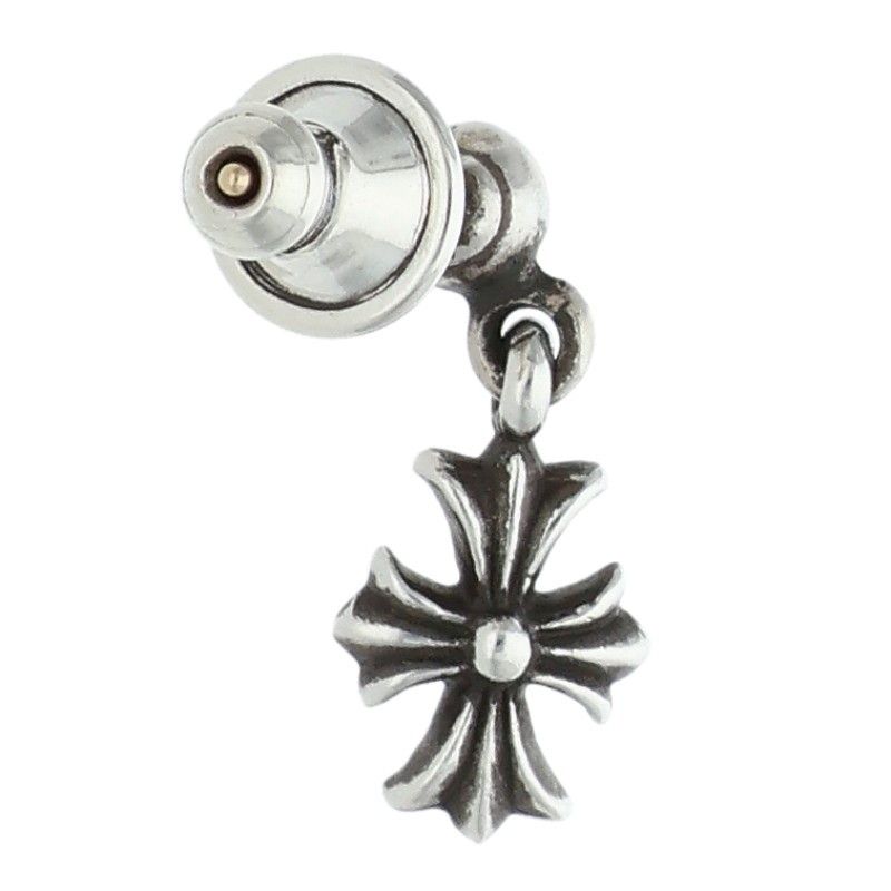 Chrome Hearts Tny CH Pls 1 Tiny Ech Plus Drop Silver Earrings