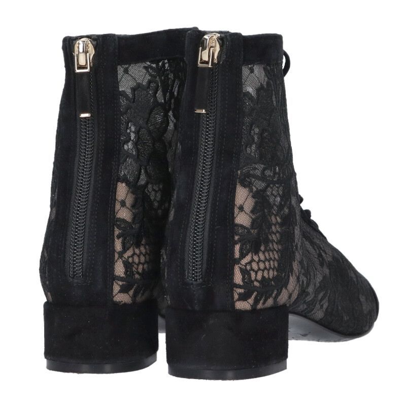 Dior Naughtily-d Flower Lace Short Boots 37.5 Black