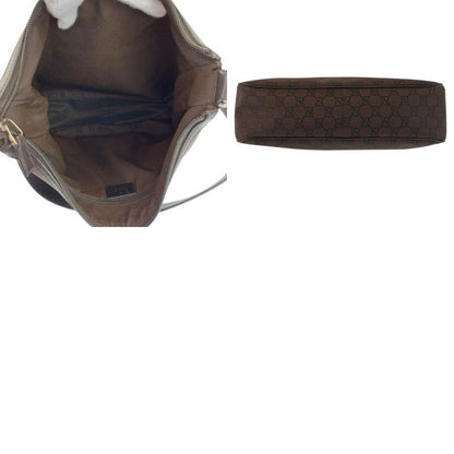 Gucci GG Pattern Brown Gold Nylon Shoulder Bag