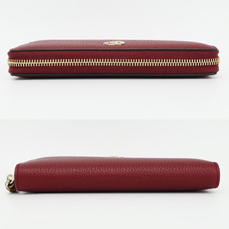 Gucci Bamboo Zip Wallet Gold Leather GG Logo