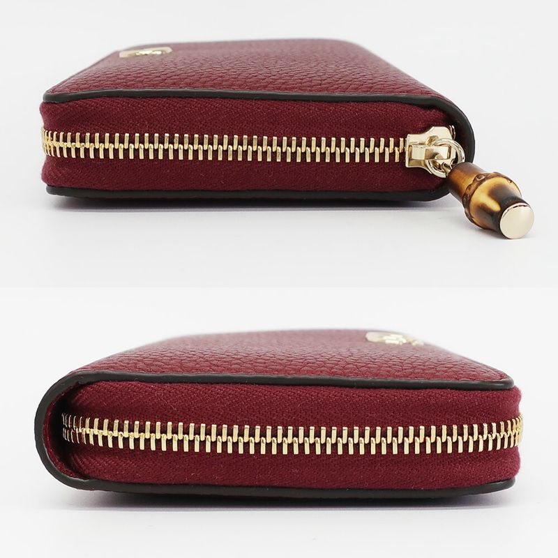 Gucci Bamboo Zip Wallet Gold Leather GG Logo