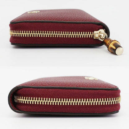 Gucci Bamboo Zip Wallet Gold Leather GG Logo