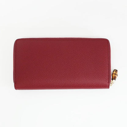 Gucci Bamboo Zip Wallet Gold Leather GG Logo