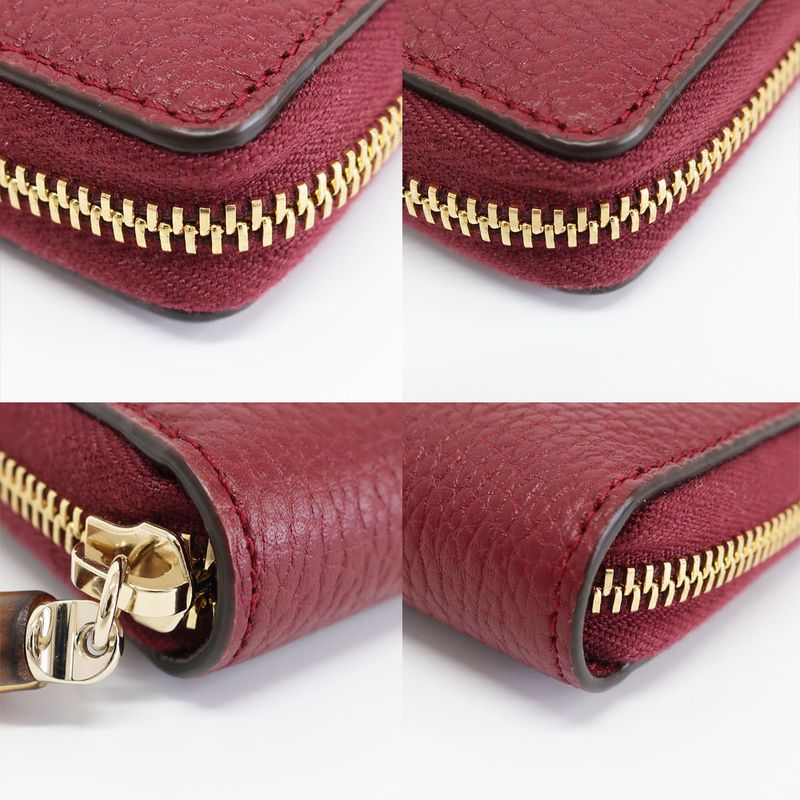 Gucci Bamboo Zip Wallet Gold Leather GG Logo