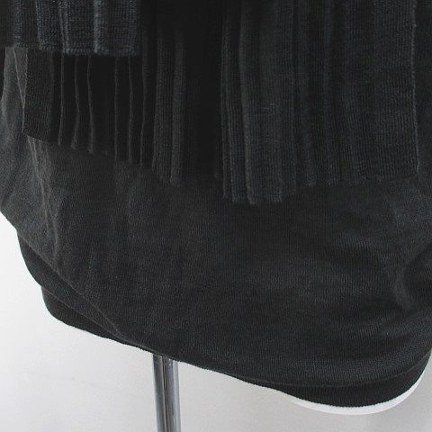Celine Long Sleeve Knit Sweater L Gray Dark Scarf Color Pleats Made In Italy