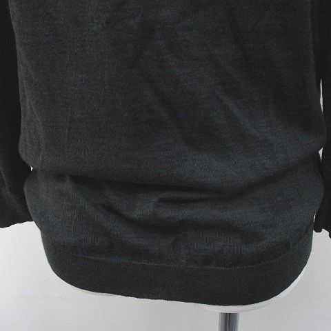 Celine Long Sleeve Knit Sweater L Gray Dark Scarf Color Pleats Made In Italy