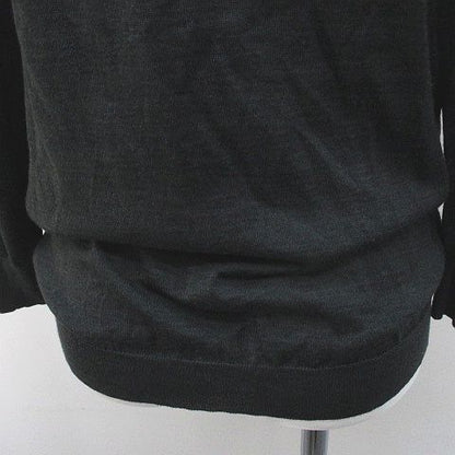 Celine Long Sleeve Knit Sweater L Gray Dark Scarf Color Pleats Made In Italy