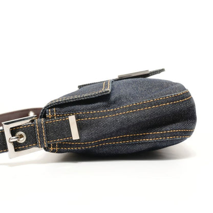 Fendi Shoulder Bag Mamma Bucket Denim Silver