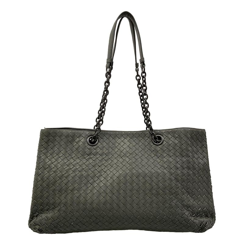 Bottega Veneta Tote Intrecciato Dark Gray Leather