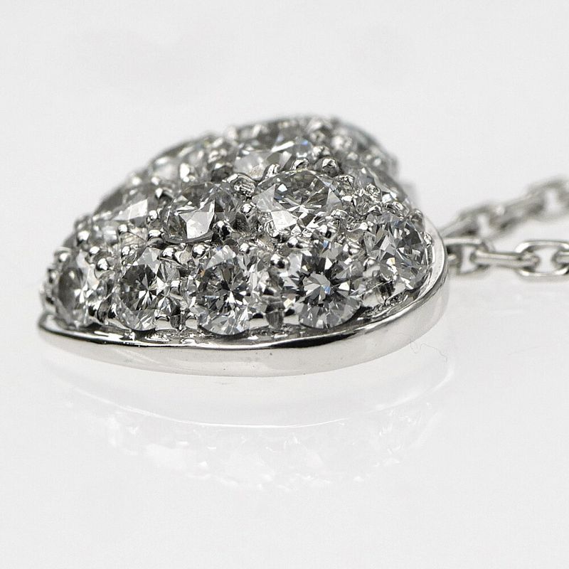Cartier Necklace Heart Pave Diamond 18K White Gold
