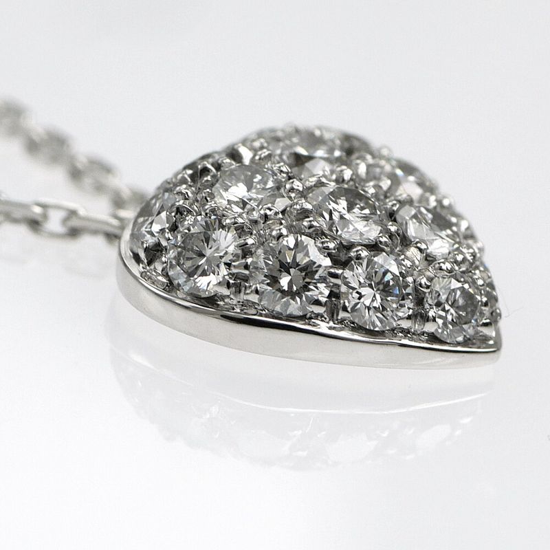 Cartier Necklace Heart Pave Diamond 18K White Gold