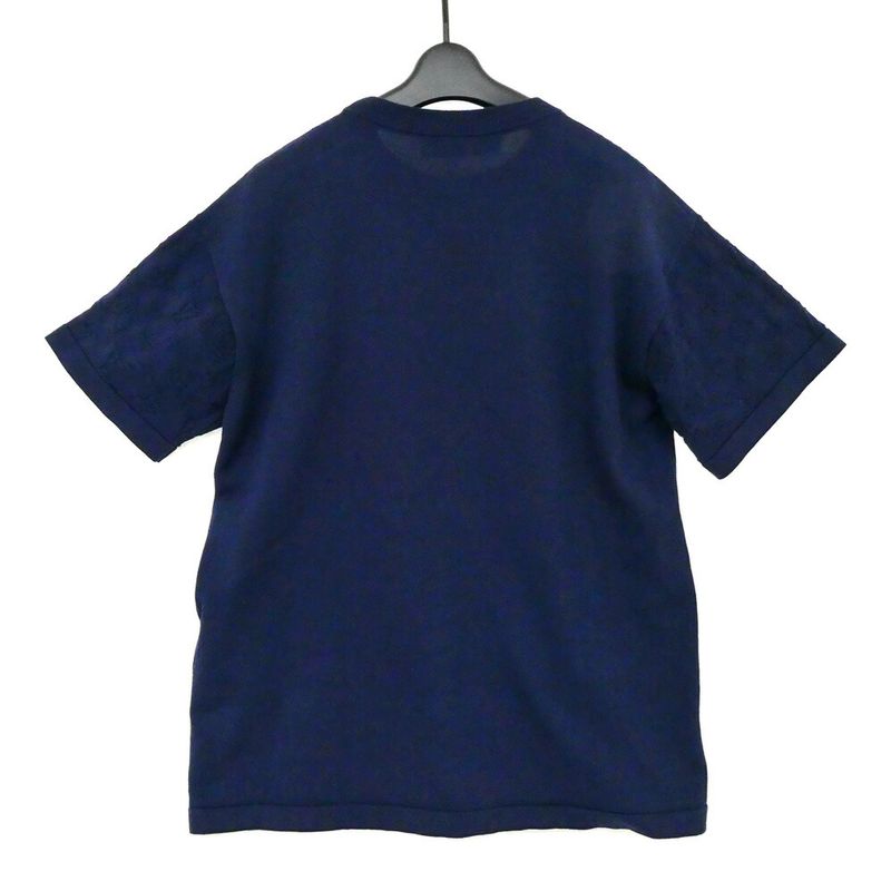 Louis Vuitton Sleeve Monogram Cotton Short Knit T-Shirt Navy