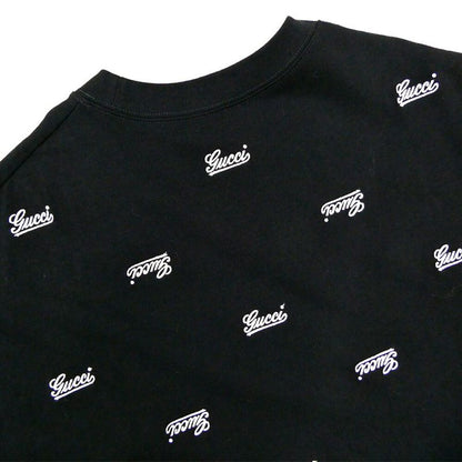 Gucci Script Logo Embroidery T-Shirt Black XS Cotton