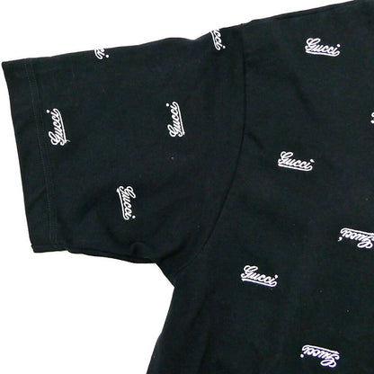 Gucci Script Logo Embroidery T-Shirt Black XS Cotton
